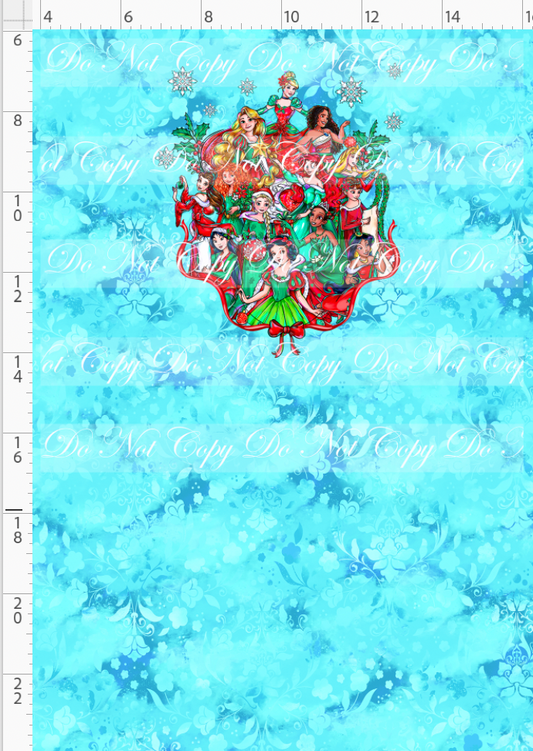 RETAIL LISTING: A Princess Christmas Story - panel - blue - princess frame - CHILD