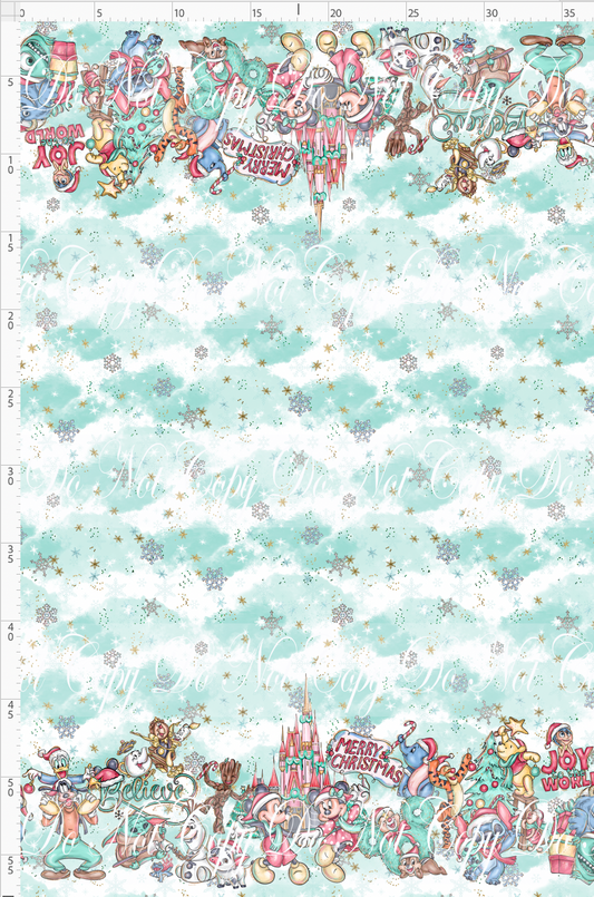 Advent Christmas Collection - double border - blue
