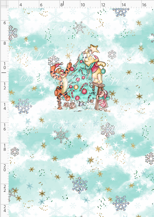 Advent Christmas Collection - panel - blue - bear crew - child