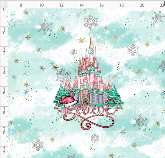 Advent Christmas Collection - panel - blue - believe - adult