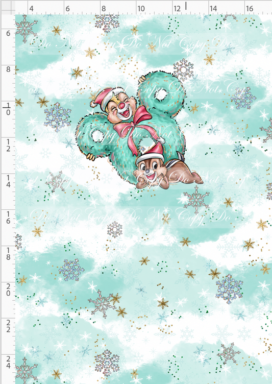 Advent Christmas Collection - panel - blue - chipmunk - child