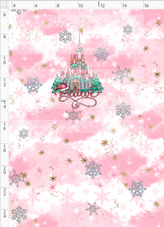 Advent Christmas Collection - panel - pink - believe - child