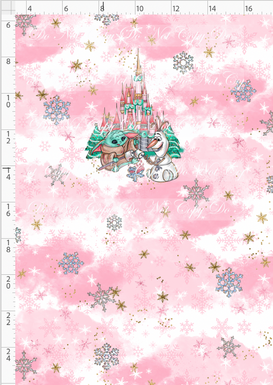 Advent Christmas Collection - panel - pink - camp fire - child