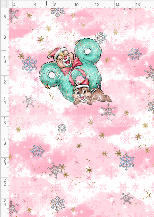 Advent Christmas Collection - panel - pink - chipmunk - child
