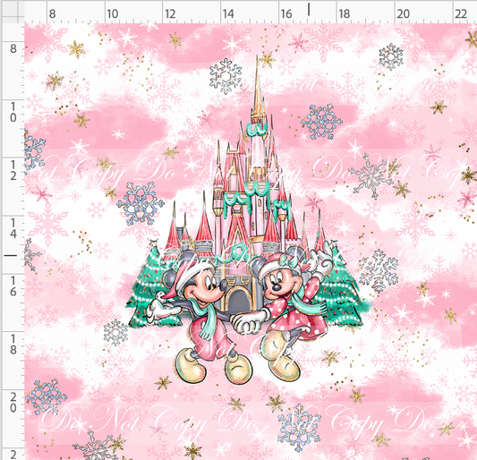 Advent Christmas Collection - panel - pink - mouse - adult