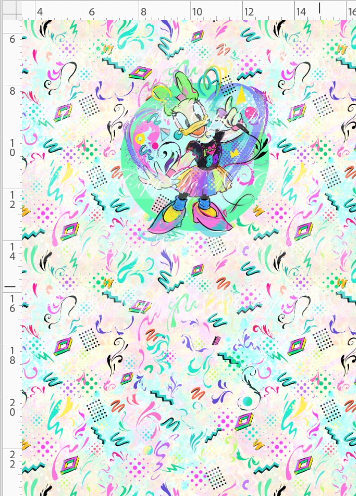Artistic 80s-Panel-Light Pastel-Girl Duck-child