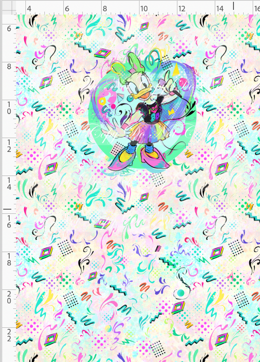 Artistic 80s-Panel-Light Pastel-Girl Duck-child