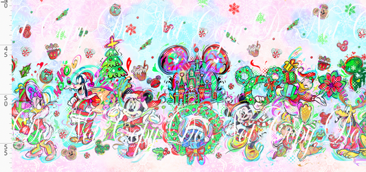 Artistic Christmas Town - double border
