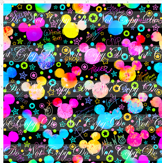 Autographs & Icons - Mouse heads with colorful signatures - black