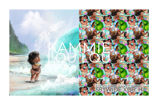 Baby by the Sea - Childrens Blanket Panel 58W x 36H