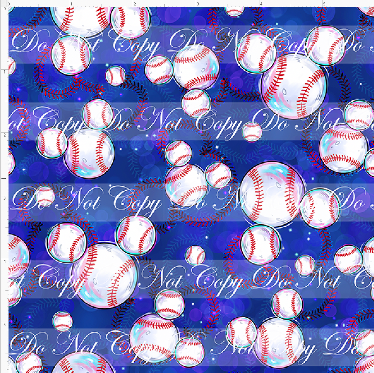 Baseball Dream Team - mouse head baseballs - blue - mini scale