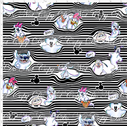 Boo-tiful Spirits - Character Stripes - BW - Regular Scale