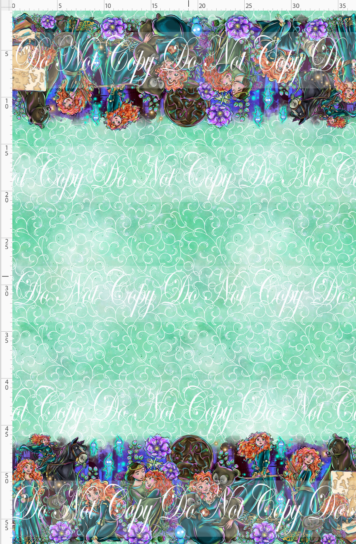 Brave at Heart - Double Border - sea foam