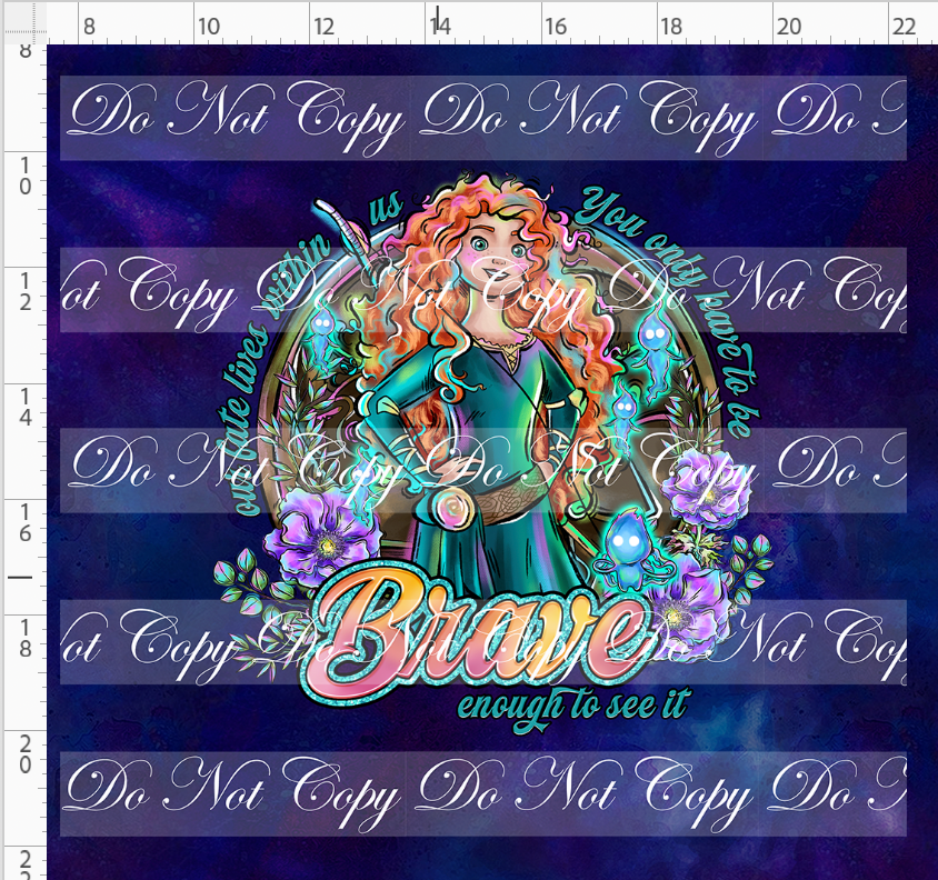 Brave at Heart - panel - navy - Words - ADULT