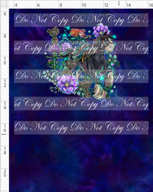 Brave at Heart - panel - navy - horse - CHILD