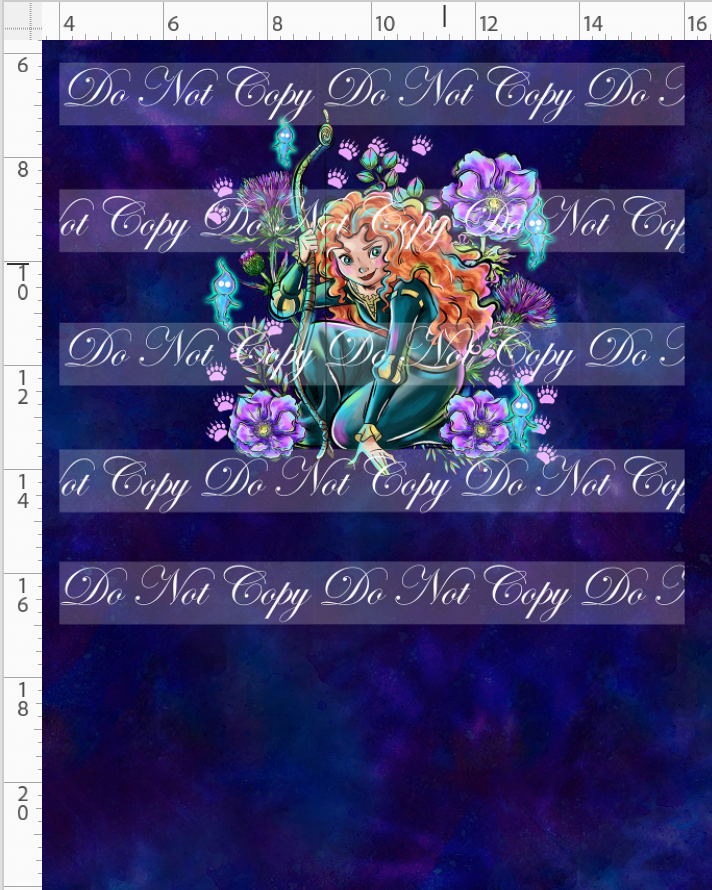 Brave at Heart - panel - navy - princess with bow - CHILD