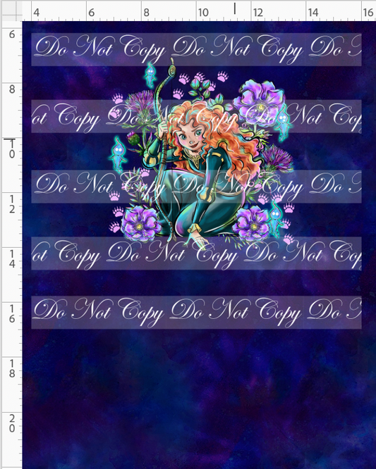 Brave at Heart - panel - navy - princess with bow - CHILD