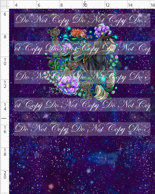 Brave at Heart - panel - purple - Horse - CHILD