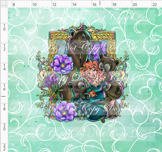 Brave at Heart - panel - sea foam- frame - ADULT