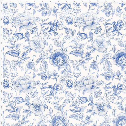 Chinoiserie Floral - Blue - Regular Scale