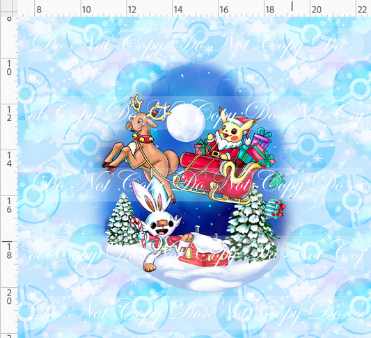 Christmas Critters - Panel - Sleigh - Adult