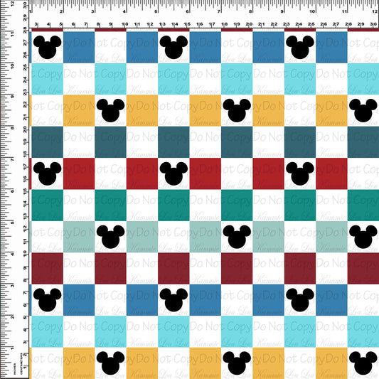 Christmas Cruise - Mouse checker - yellow - Small Scale (8x8)