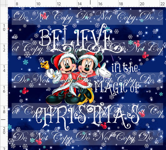 Christmas Globes - Panel - Believe - Navy - Adult