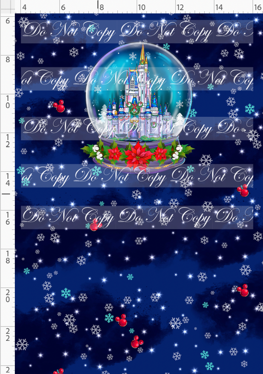 Christmas Globes - Panel - Castle Globe - Navy - child