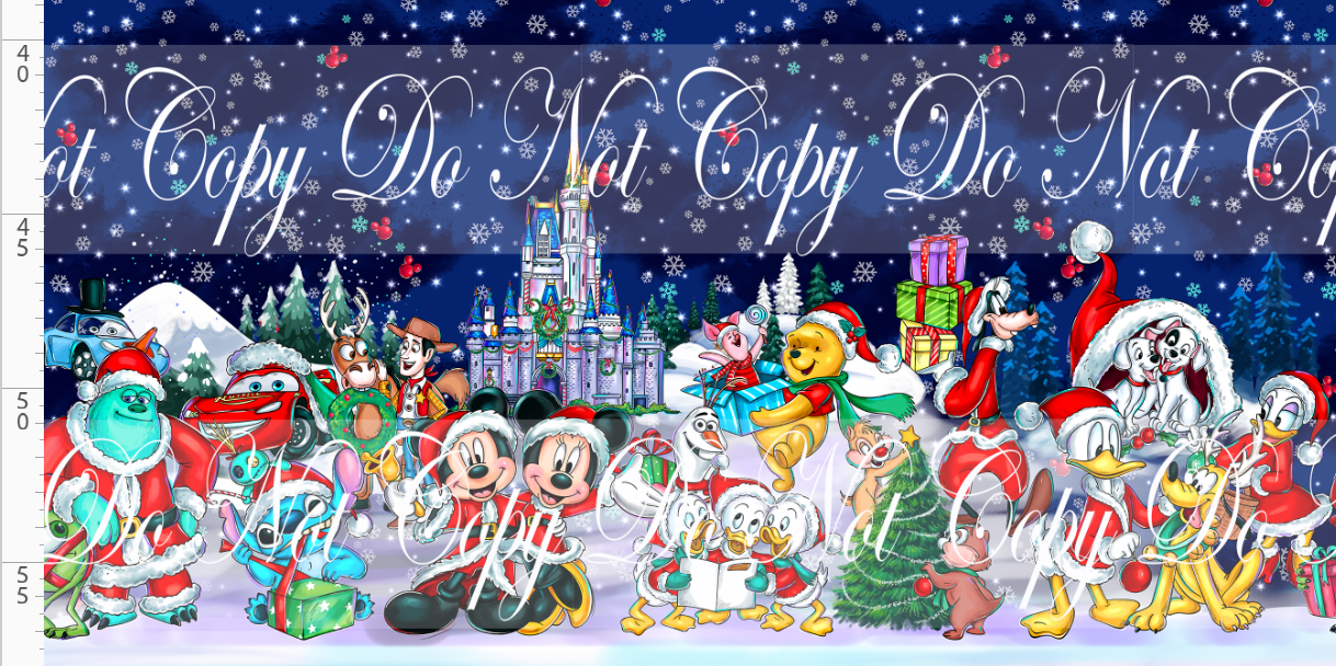 Christmas Globes - double border - Navy
