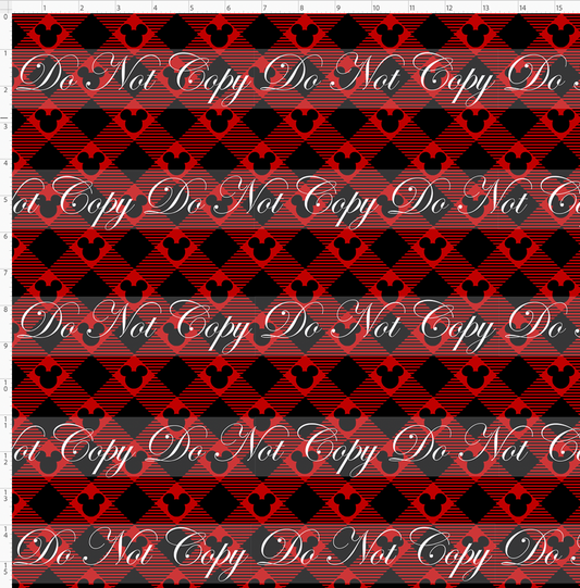 Christmas Mouse Classic - Bias Buffalo Plaid - red - regular scale
