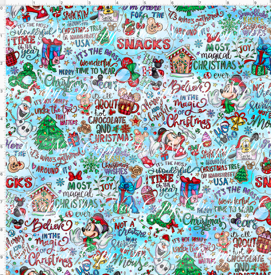 Christmas Mouse Favorite Doodles - Main - Blue - Mini Scale
