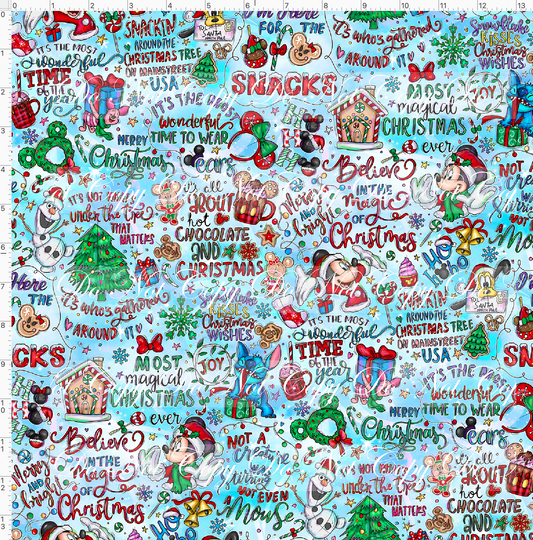 Christmas Mouse Favorite Doodles - Main - Blue - Small Scale