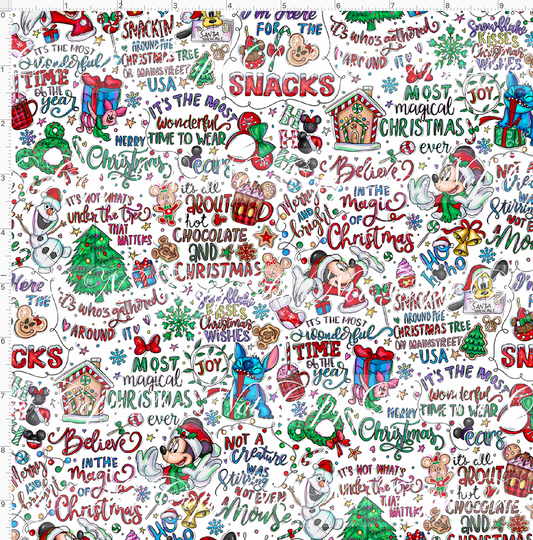 Christmas Mouse Favorite Doodles - Main - White - Mini Scale
