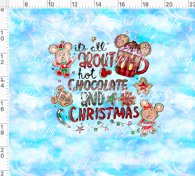 Christmas Mouse Favorite Doodles-Panel-Blue-Hot Cocoa-adult