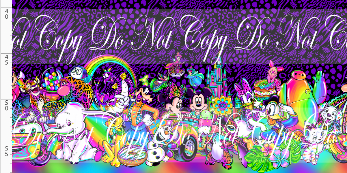 Colorful Kingdom - double border - purple leopard