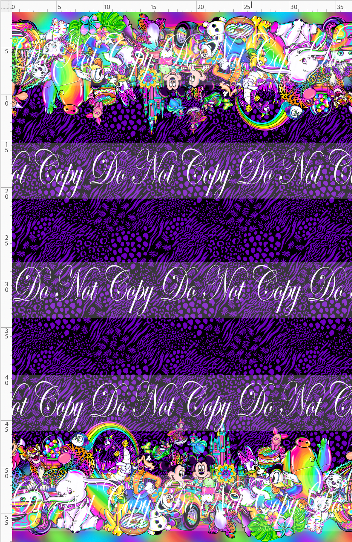 Colorful Kingdom - double border - purple leopard