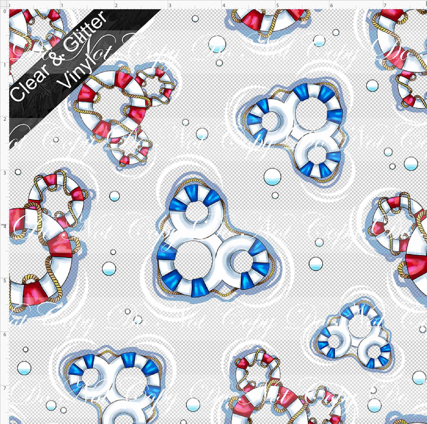 Cruise into Magic-Coordinate-mouse raft-CLEAR & GLITTER VINYL