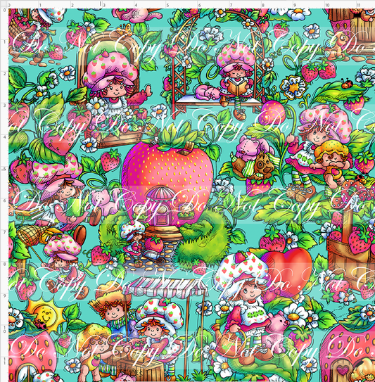 RETAIL LISTING: Down in the Strawberry Patch - Main Design - REGULAR SCALE - Teal