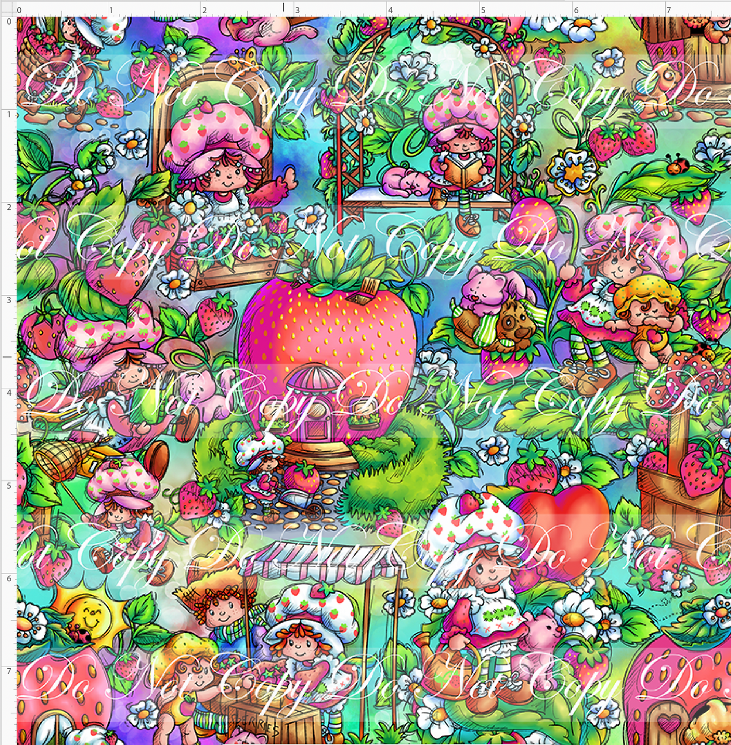 Down in the Strawberry Patch - Main Design - SMALL SCALE - Multi