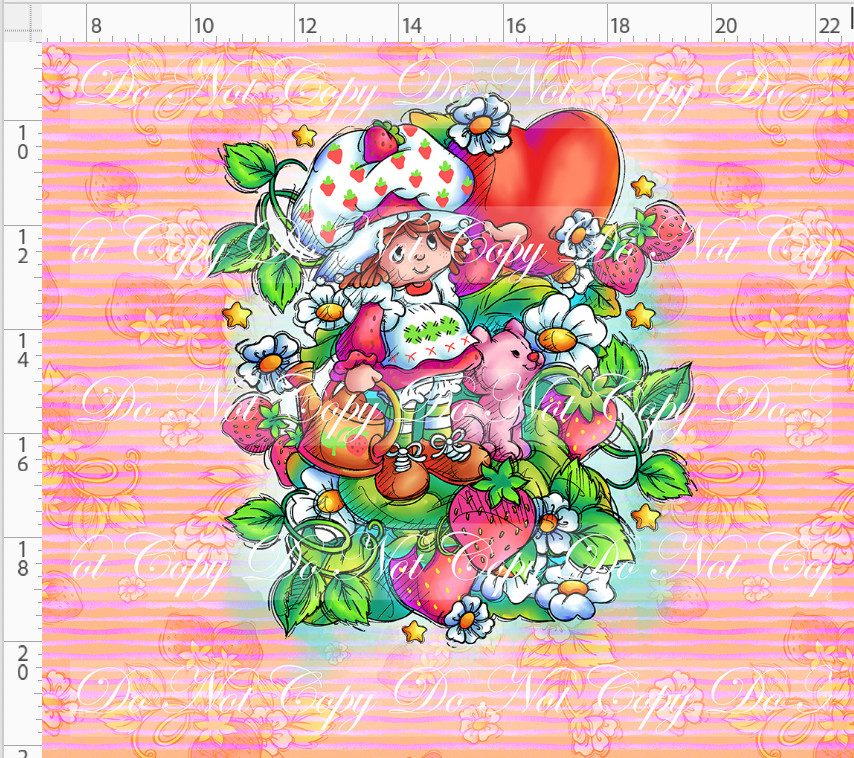 RETAIL LISTING: Down in the Strawberry Patch - Panel - ADULT - Pink