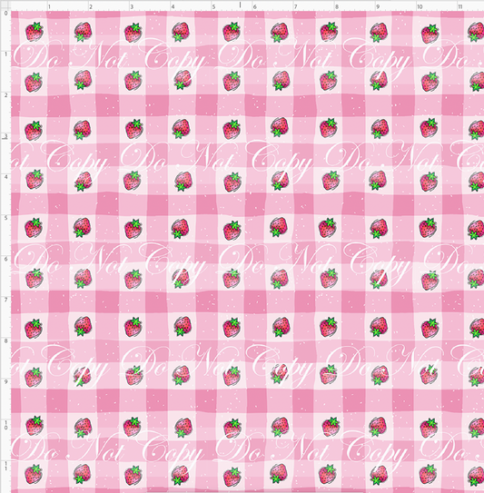 RETAIL LISTING: Down in the Strawberry Patch - Strawberry Plaid Coordinate