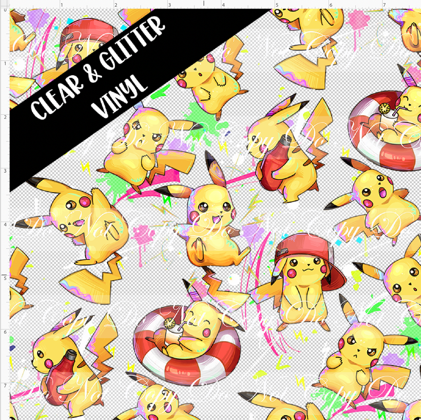 Elemental Critters - chuchu - small scale - CLEAR & GLITTER VINYL