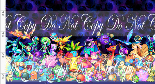 Elemental Critters - double border - blue purple background