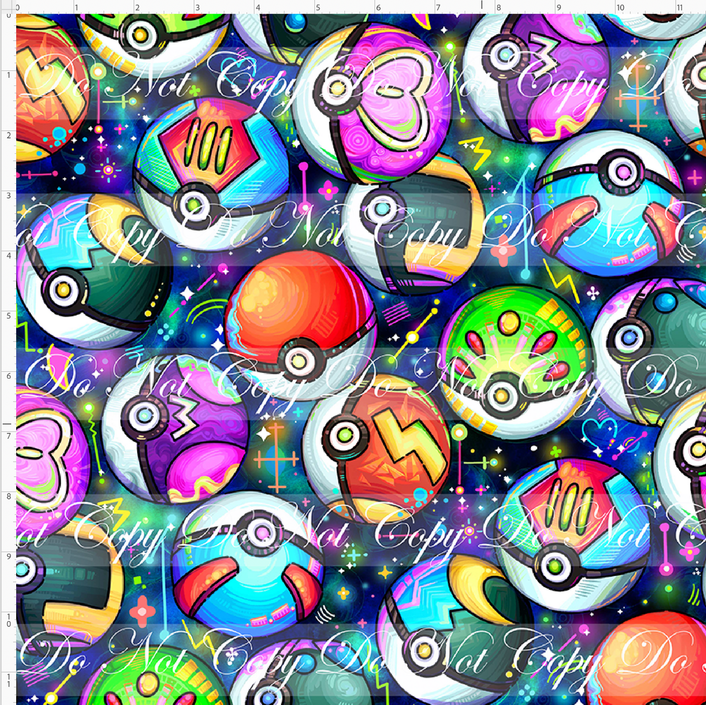 Elemental Critters - poke balls - blue green background