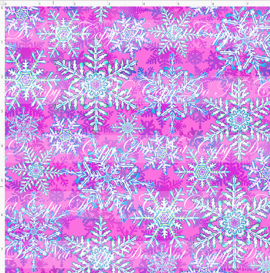 Enchanted Forrest - snowflakes - pink