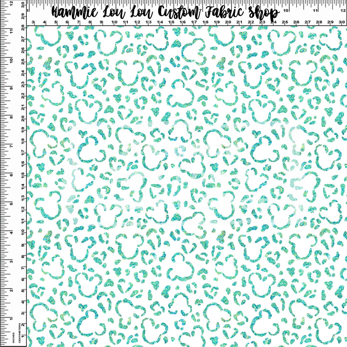 Endless Essentials - Wild Silhouettes - Aqua Glitter on White - Small Scale