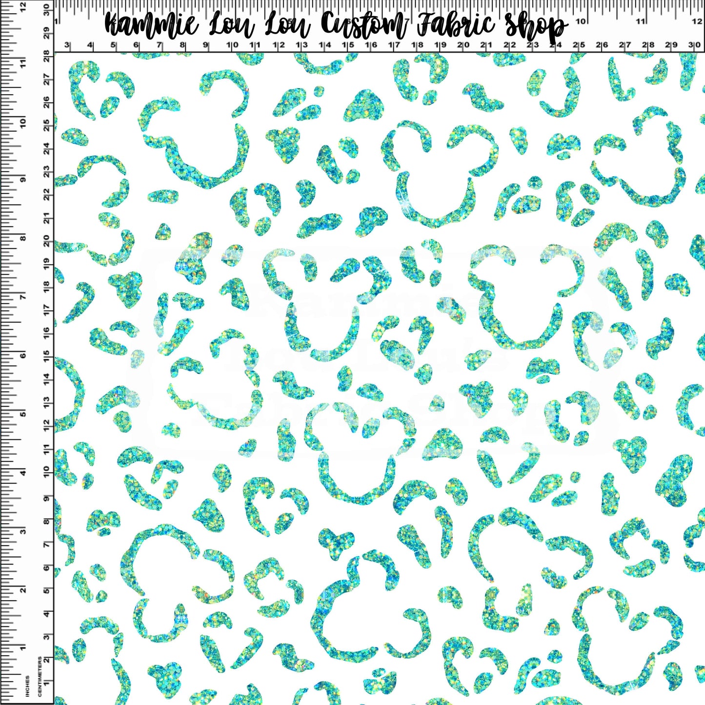 Endless Essentials - Wild Silhouettes - Aqua Glitter on White - Regular Scale