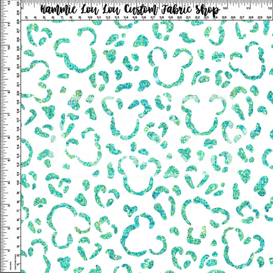 Endless Essentials - Wild Silhouettes - Aqua Glitter on White - Regular Scale