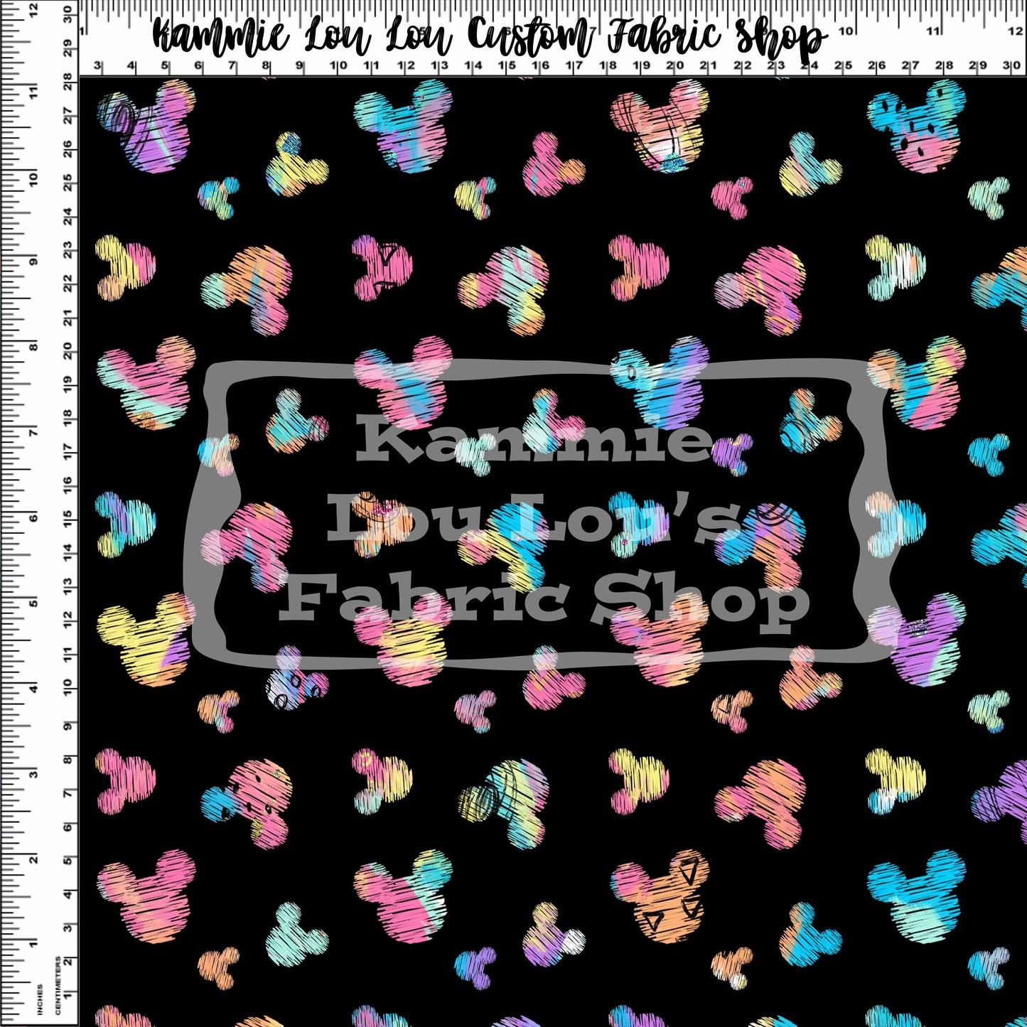 Endless Essentials Kammieland Most Requested - Pastel Rainbow Sketchy Mouse Head Silhouettes