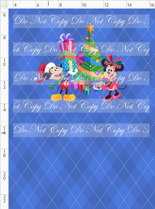 Festive Christmas - Panel - Mice - Cornflower - Child